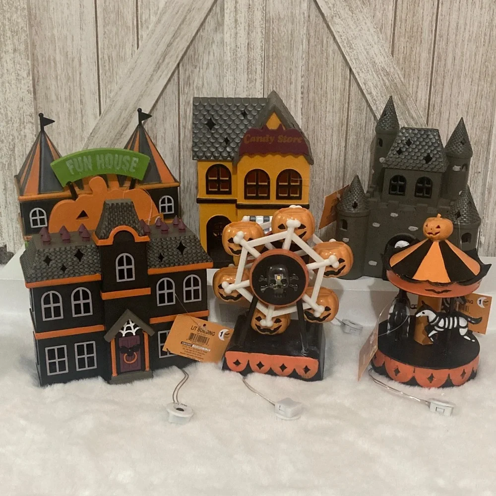 Target BP Halloween Village Set with Ferris Wheel and Carousel